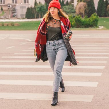 Woman on Pedestrian Crossing